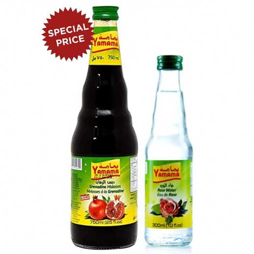 Yamama Grenadine Molasses 750 ml + Rose Water 300 ml Special Offer