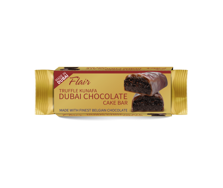 Flair Truffle Kunafa Dubai Chocolate Cake Bar 55gm