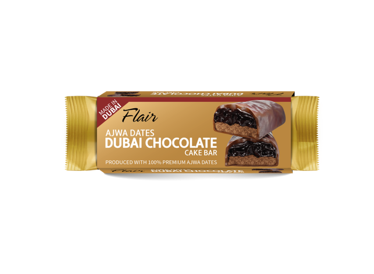 Flair Ajwa Dates Dubai Chocolate Cake Bar 55gm