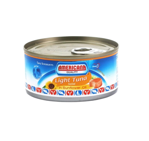 Americana Light Tuna Solid In Sunflower Oil 185 Gm