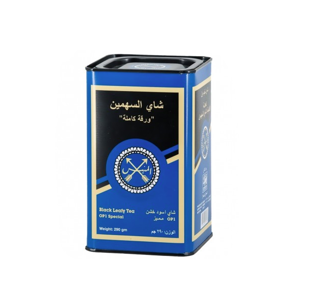 المنيس - شاي السهمين الأسود ورقة كاملة خشن في علبة معدنية 290 جم