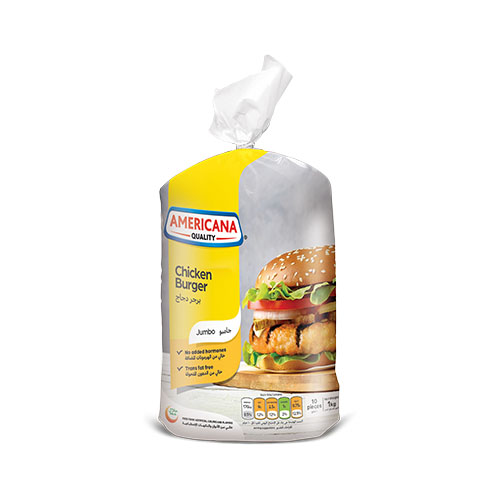 Americana Chicken Burger Jumbo Unbreaded 10 Pcs (1Kg) 