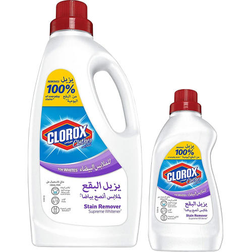 Clorox Clothes For Whites Stain Remover Supreme Whitener 1.8Ltr Free 500 Ml 