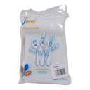 Jana Plastic Spoons Deluxe White 100 Pcs [PS607]