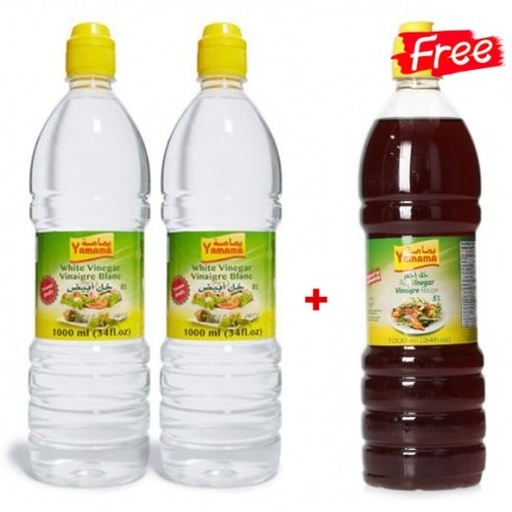 Yamama White Vinegar 1 Ltr x 2 Pcs + Red Vinegar 1 Ltr Special Offer 