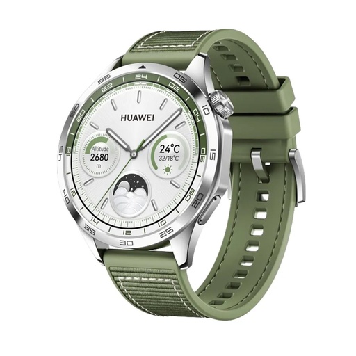 Huawei Watch GT 4 Stainless Steel 46mm - Green Woven Strap 